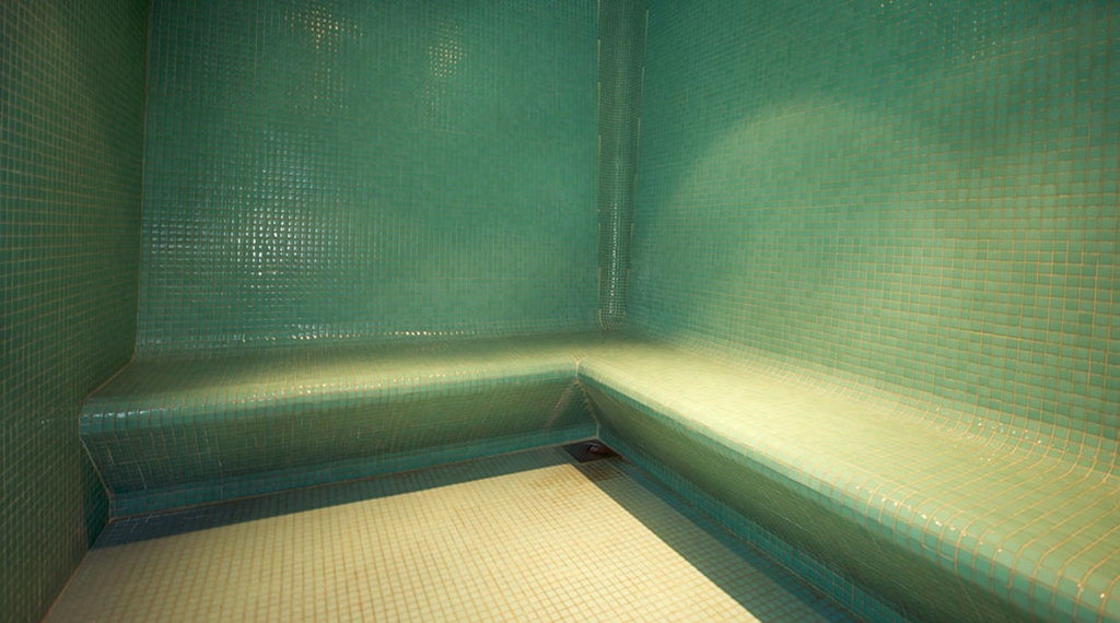 Denne charmerende sauna kendetegner det afslappede og moderne spa område på Tapto Hotel Stockholm